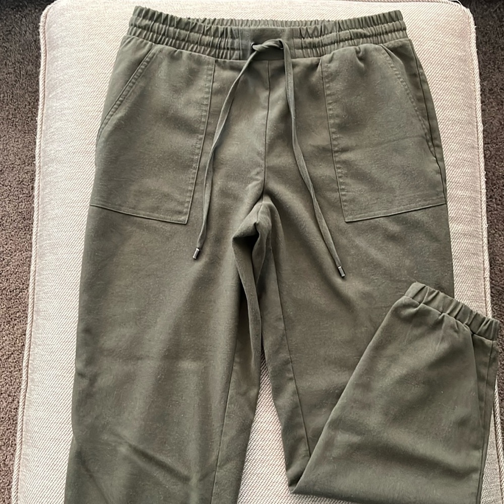 Nine West Olive Green Drawcord Jogger Pants